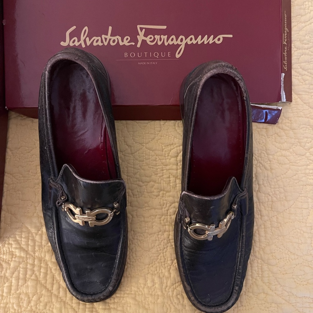 Women Salvatore Ferragarmo brown leather loafers
